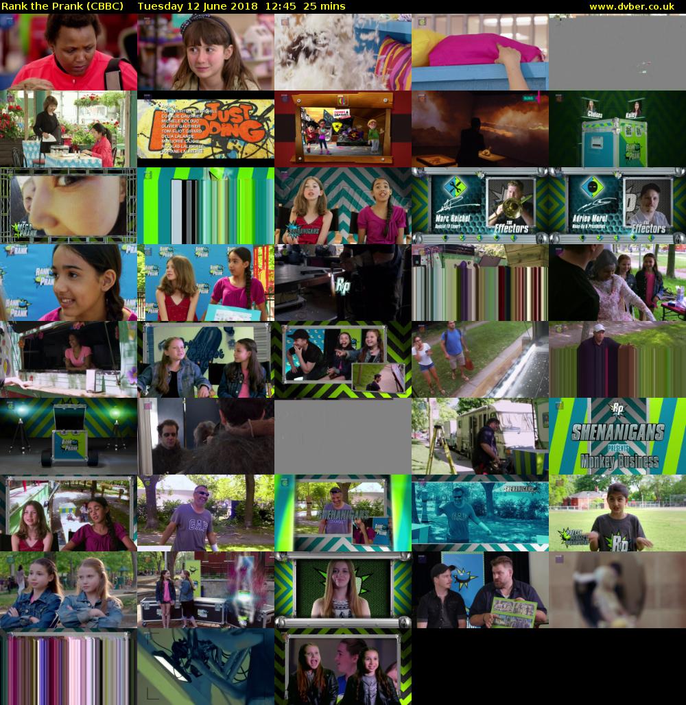 Rank the Prank (CBBC) Tuesday 12 June 2018 12:45 - 13:10