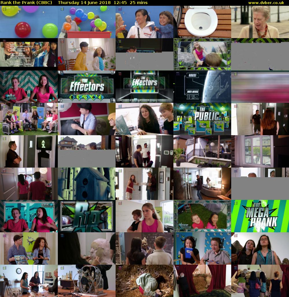 Rank the Prank (CBBC) Thursday 14 June 2018 12:45 - 13:10