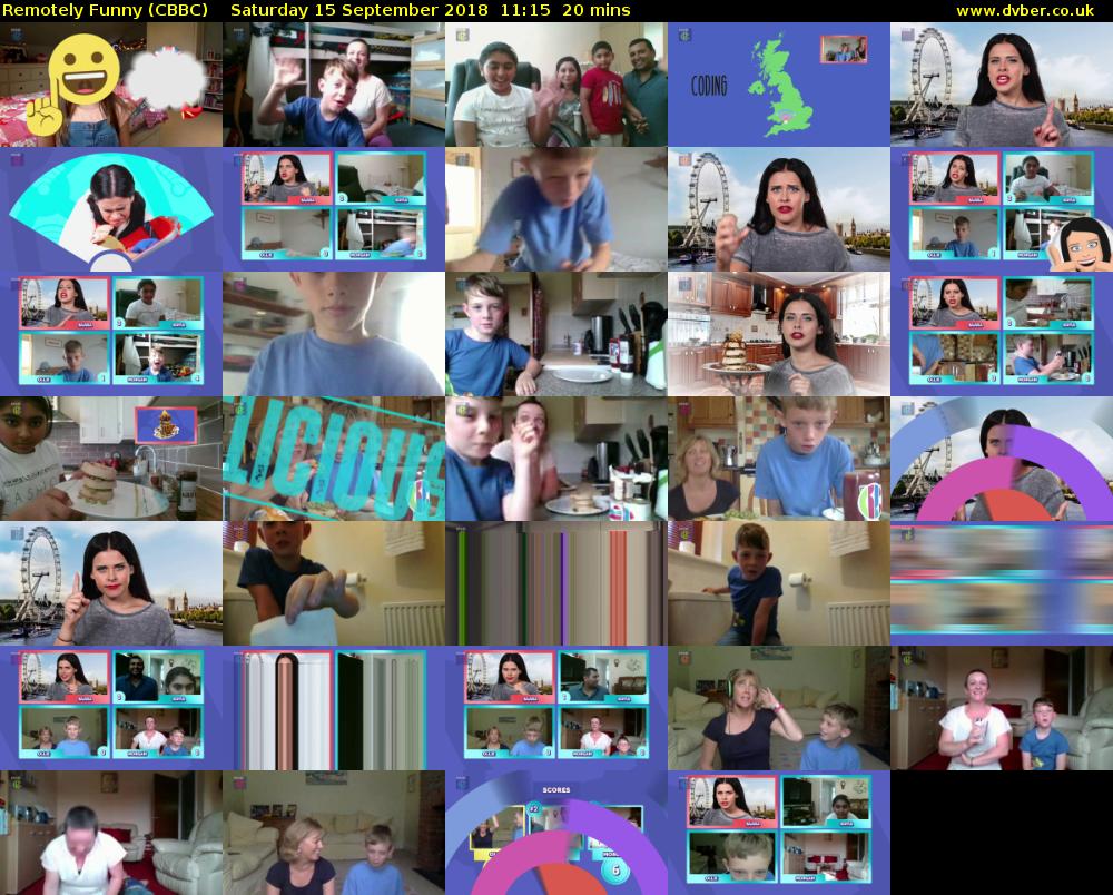 Remotely Funny (CBBC) Saturday 15 September 2018 11:15 - 11:35