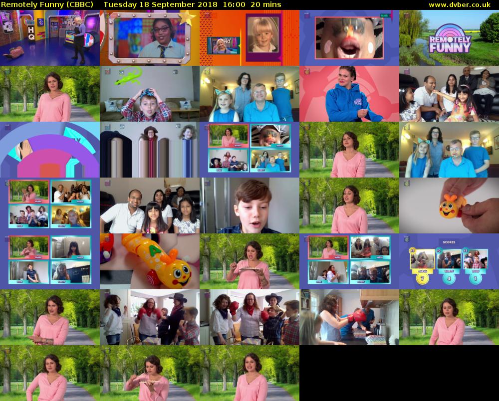 Remotely Funny (CBBC) Tuesday 18 September 2018 16:00 - 16:20