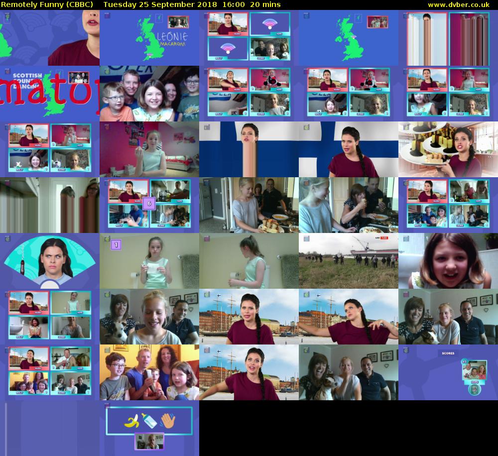 Remotely Funny (CBBC) Tuesday 25 September 2018 16:00 - 16:20