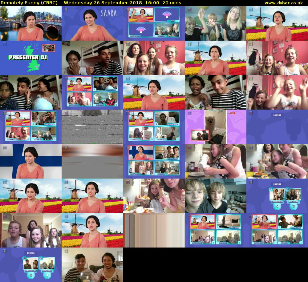 Remotely Funny (CBBC) Wednesday 26 September 2018 16:00 - 16:20