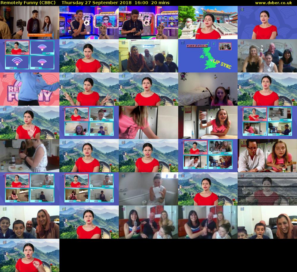 Remotely Funny (CBBC) Thursday 27 September 2018 16:00 - 16:20