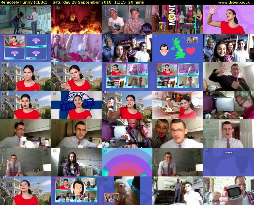 Remotely Funny (CBBC) Saturday 29 September 2018 11:15 - 11:35