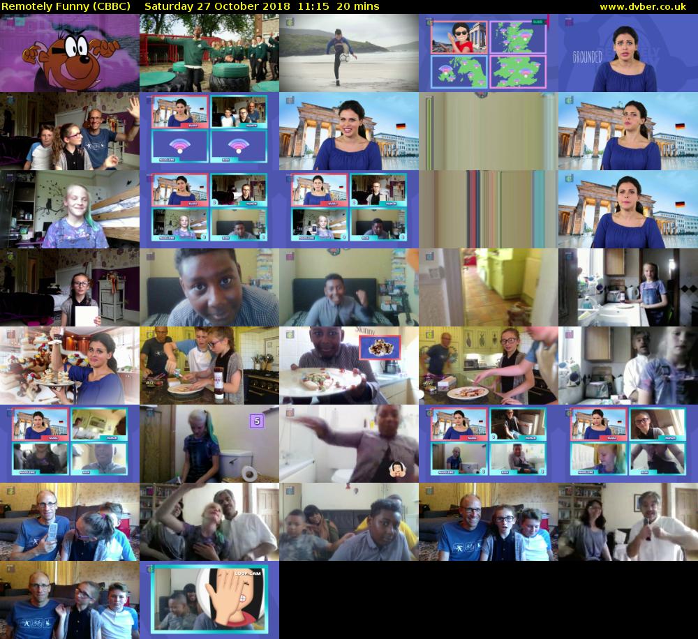 Remotely Funny (CBBC) Saturday 27 October 2018 11:15 - 11:35