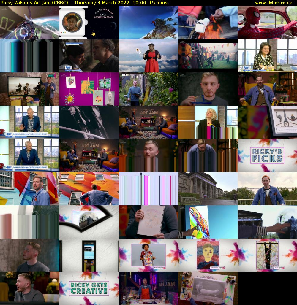 Ricky Wilsons Art Jam (CBBC) Thursday 3 March 2022 10:00 - 10:15