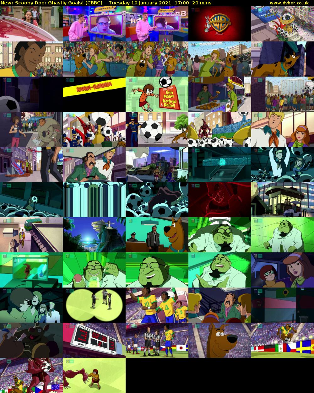 Scooby Doo: Ghastly Goals! (CBBC) Tuesday 19 January 2021 17:00 - 17:20