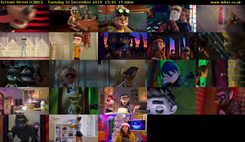 Scream Street (CBBC) Tuesday 31 December 2019 15:45 - 16:00