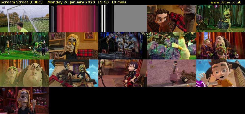Scream Street (CBBC) Monday 20 January 2020 15:50 - 16:00