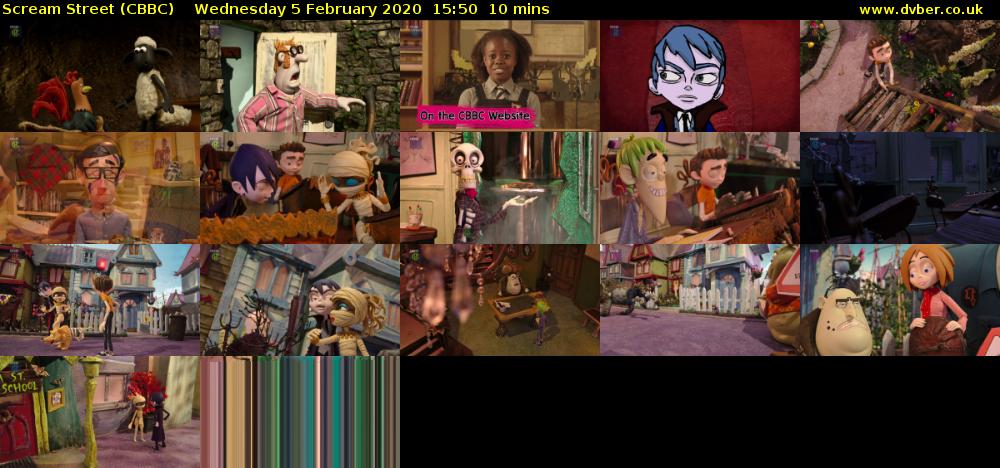 Scream Street (CBBC) Wednesday 5 February 2020 15:50 - 16:00