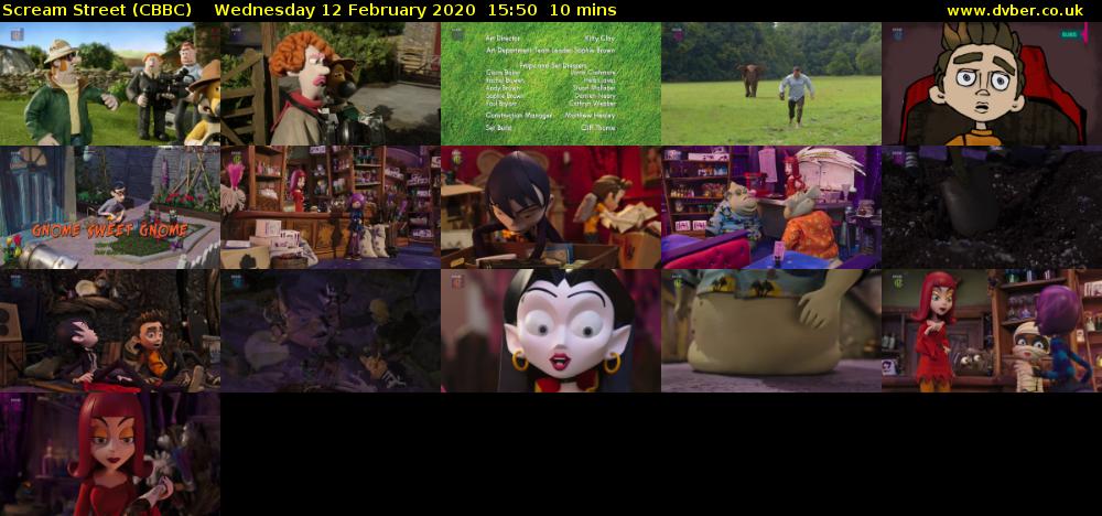 Scream Street (CBBC) Wednesday 12 February 2020 15:50 - 16:00