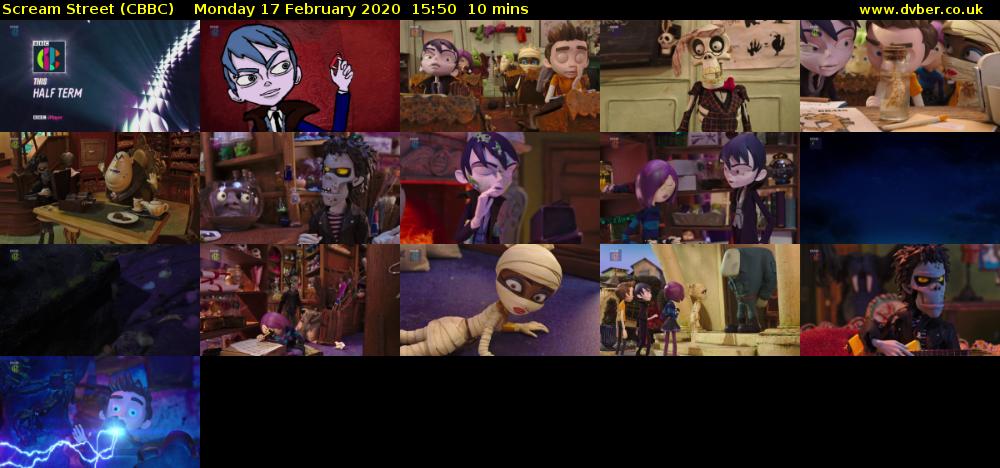 Scream Street (CBBC) Monday 17 February 2020 15:50 - 16:00