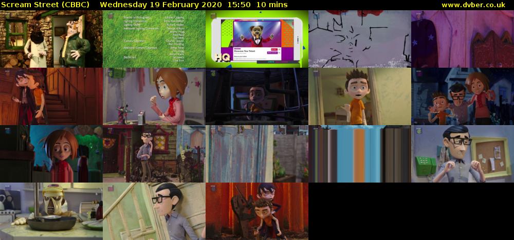 Scream Street (CBBC) Wednesday 19 February 2020 15:50 - 16:00