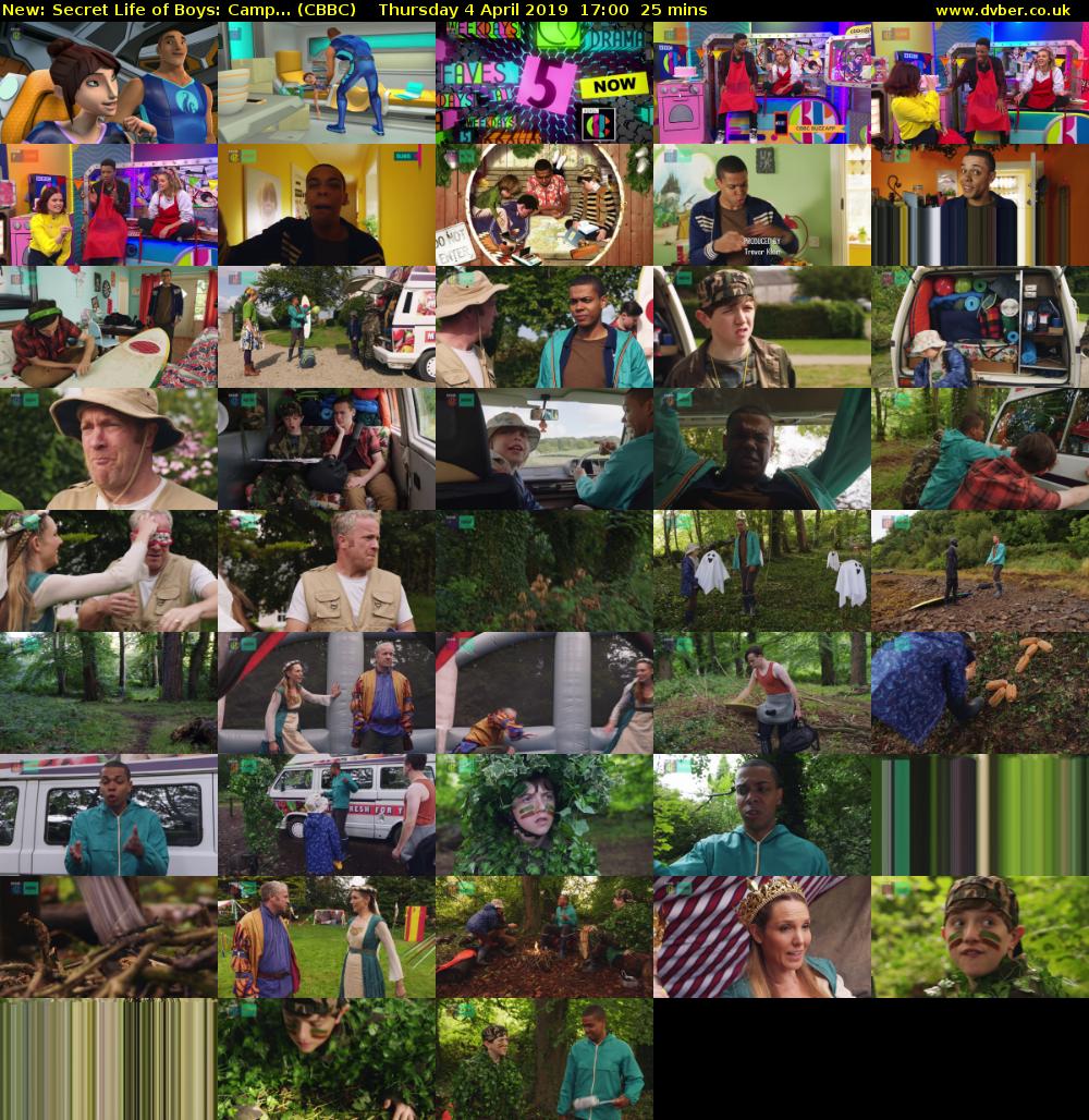 Secret Life of Boys: Camp... (CBBC) Thursday 4 April 2019 17:00 - 17:25
