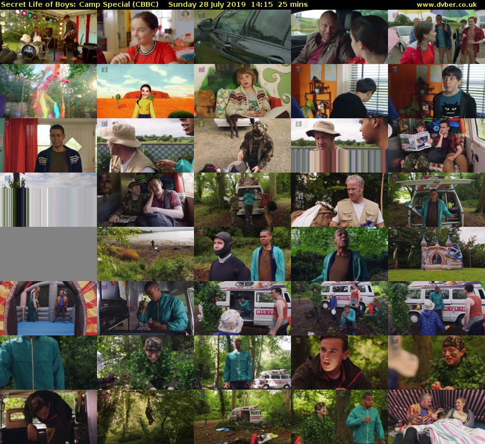 Secret Life of Boys: Camp Special (CBBC) Sunday 28 July 2019 14:15 - 14:40