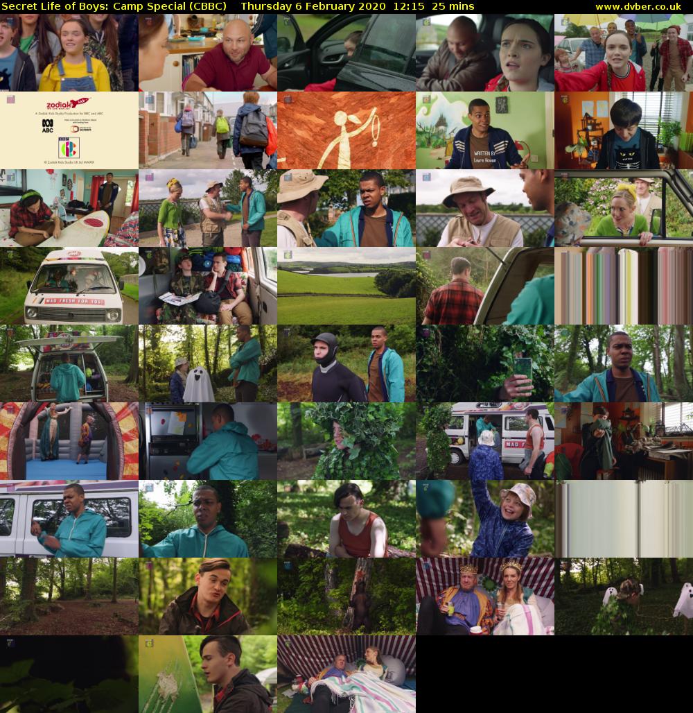 Secret Life of Boys: Camp Special (CBBC) Thursday 6 February 2020 12:15 - 12:40