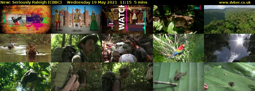 Seriously Raleigh (CBBC) Wednesday 19 May 2021 11:15 - 11:20