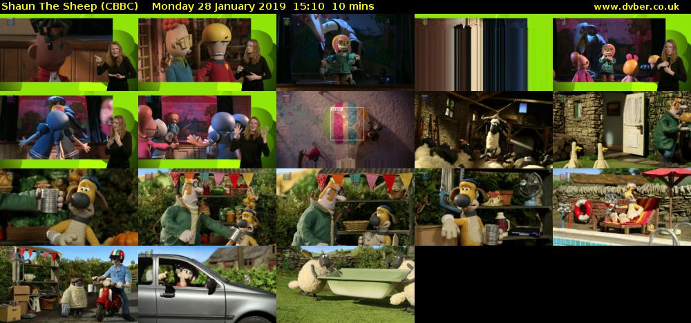 Shaun The Sheep (CBBC) Monday 28 January 2019 15:10 - 15:20