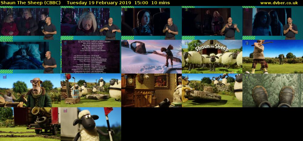 Shaun The Sheep (CBBC) Tuesday 19 February 2019 15:00 - 15:10