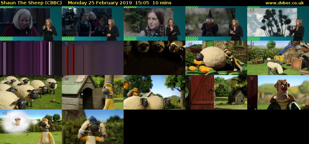 Shaun The Sheep (CBBC) Monday 25 February 2019 15:05 - 15:15