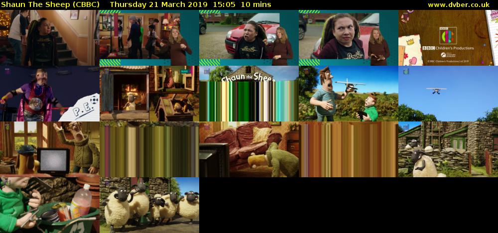 Shaun The Sheep (CBBC) Thursday 21 March 2019 15:05 - 15:15