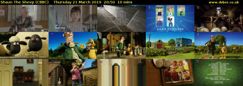 Shaun The Sheep (CBBC) Thursday 21 March 2019 20:50 - 21:00