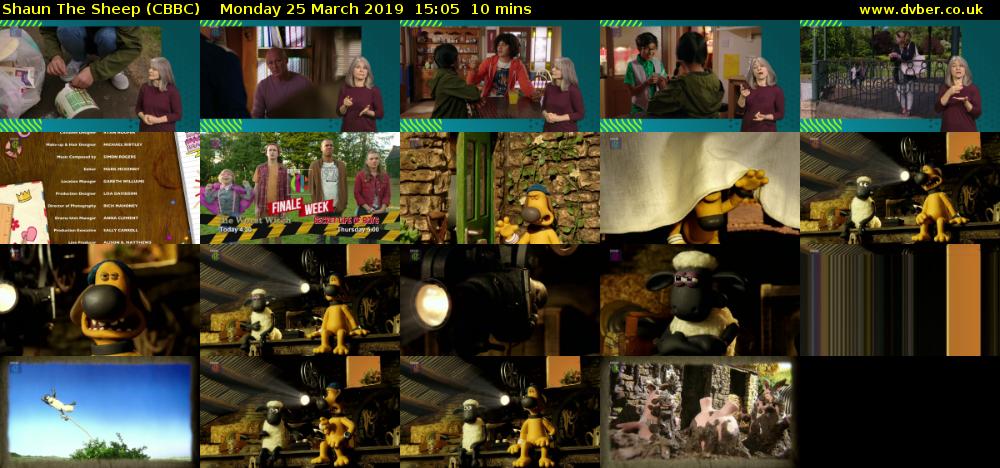 Shaun The Sheep (CBBC) Monday 25 March 2019 15:05 - 15:15