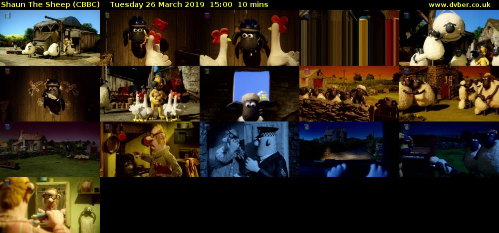 Shaun The Sheep (CBBC) Tuesday 26 March 2019 15:00 - 15:10