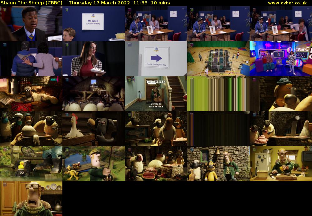 Shaun The Sheep (CBBC) Thursday 17 March 2022 11:35 - 11:45