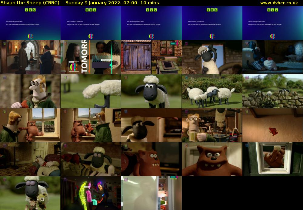 Shaun the Sheep (CBBC) Sunday 9 January 2022 07:00 - 07:10