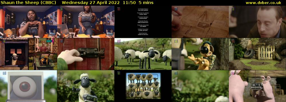 Shaun the Sheep (CBBC) Wednesday 27 April 2022 11:50 - 11:55