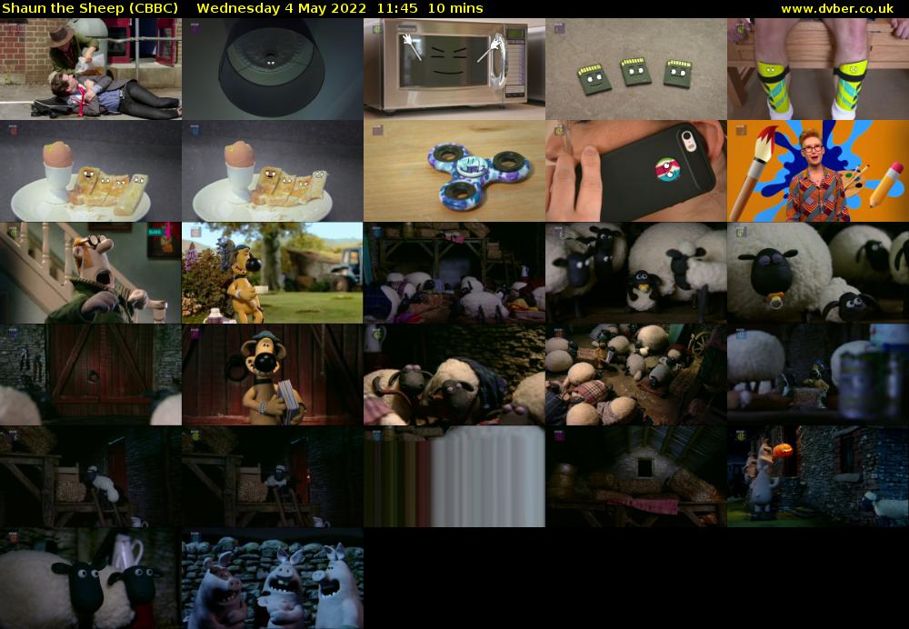 Shaun the Sheep (CBBC) Wednesday 4 May 2022 11:45 - 11:55