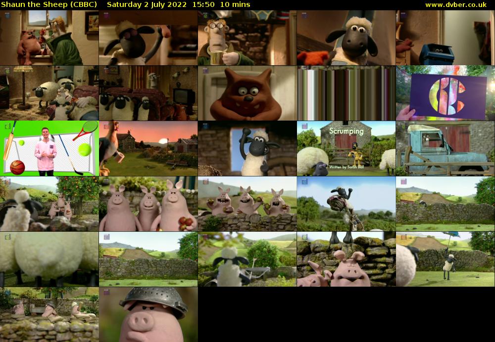 Shaun the Sheep (CBBC) Saturday 2 July 2022 15:50 - 16:00
