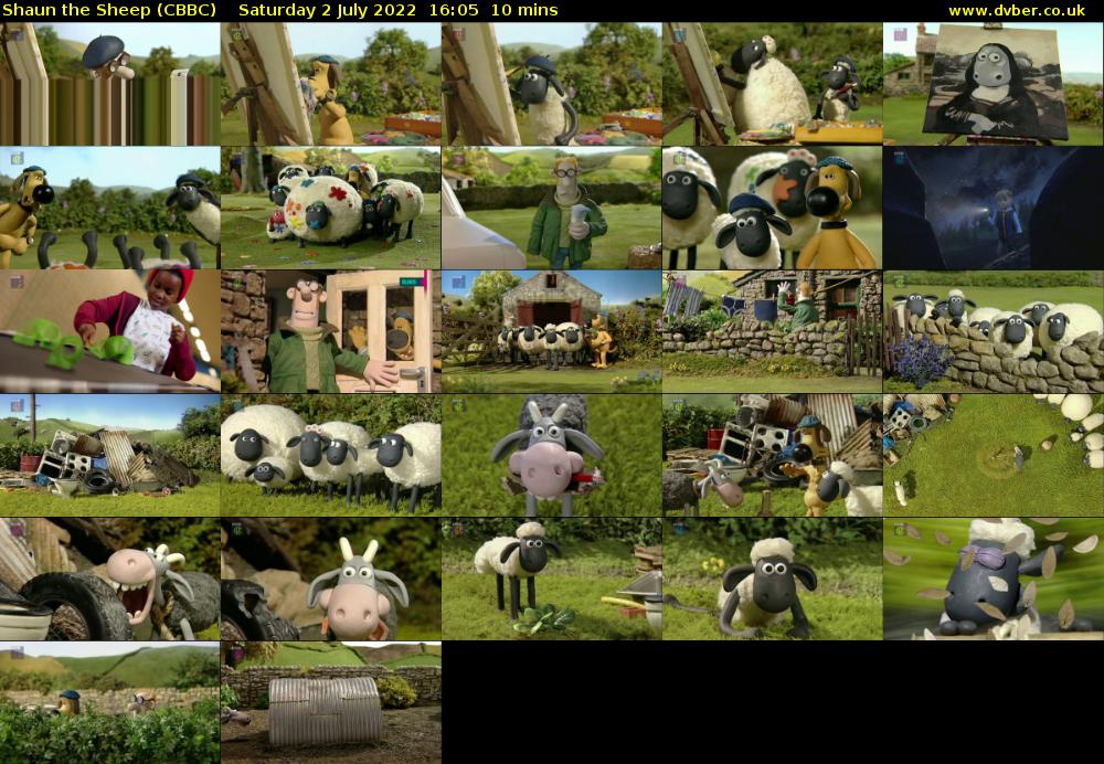 Shaun the Sheep (CBBC) Saturday 2 July 2022 16:05 - 16:15