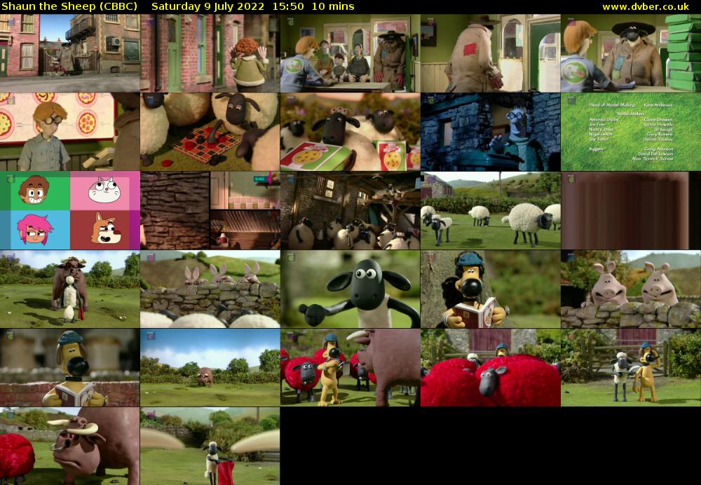 Shaun the Sheep (CBBC) Saturday 9 July 2022 15:50 - 16:00