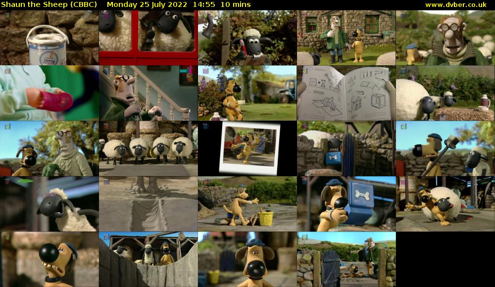 Shaun the Sheep (CBBC) Monday 25 July 2022 14:55 - 15:05