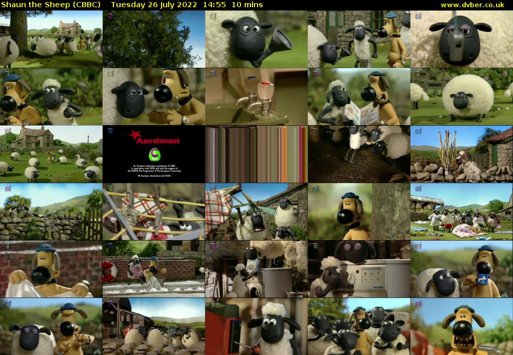 Shaun the Sheep (CBBC) Tuesday 26 July 2022 14:55 - 15:05