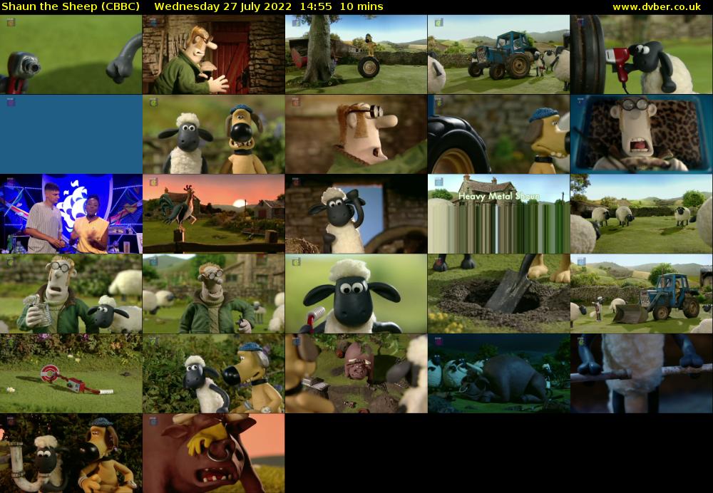Shaun the Sheep (CBBC) Wednesday 27 July 2022 14:55 - 15:05