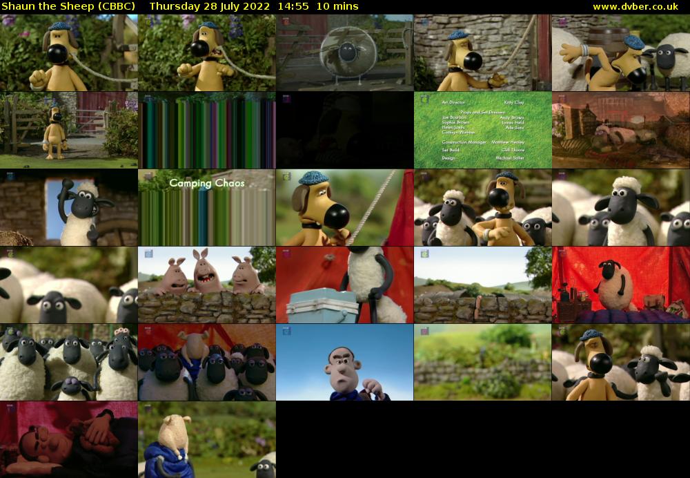 Shaun the Sheep (CBBC) Thursday 28 July 2022 14:55 - 15:05