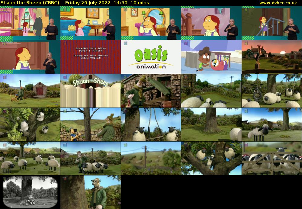 Shaun the Sheep (CBBC) Friday 29 July 2022 14:50 - 15:00