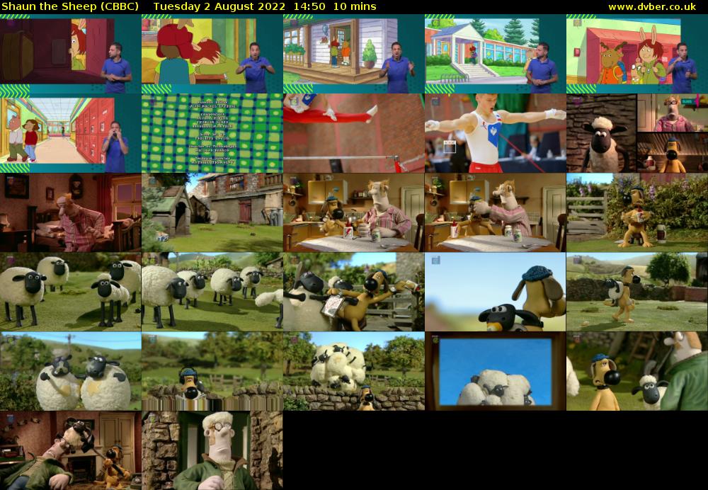 Shaun the Sheep (CBBC) Tuesday 2 August 2022 14:50 - 15:00
