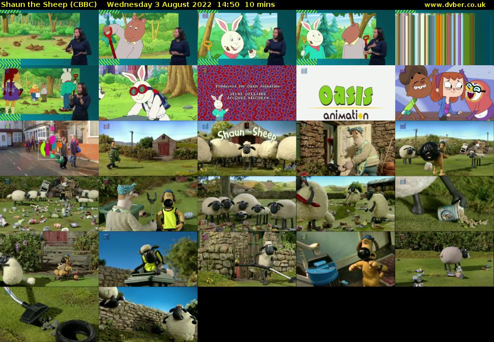 Shaun the Sheep (CBBC) Wednesday 3 August 2022 14:50 - 15:00