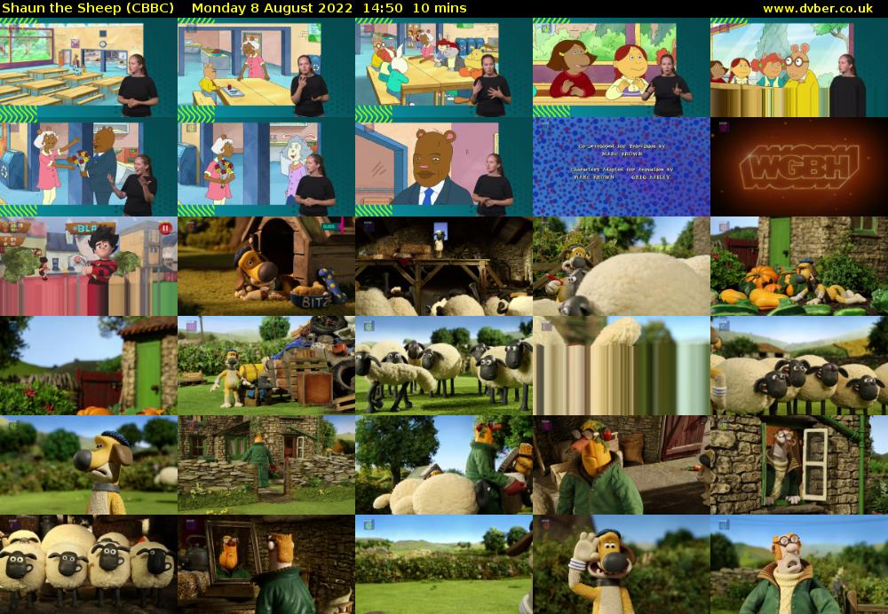 Shaun the Sheep (CBBC) Monday 8 August 2022 14:50 - 15:00