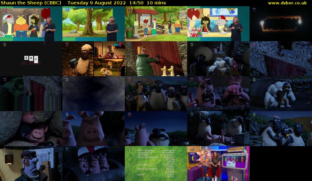Shaun the Sheep (CBBC) Tuesday 9 August 2022 14:50 - 15:00