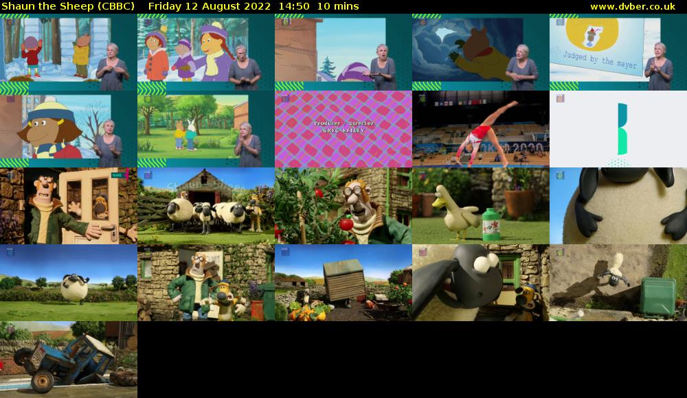 Shaun the Sheep (CBBC) Friday 12 August 2022 14:50 - 15:00