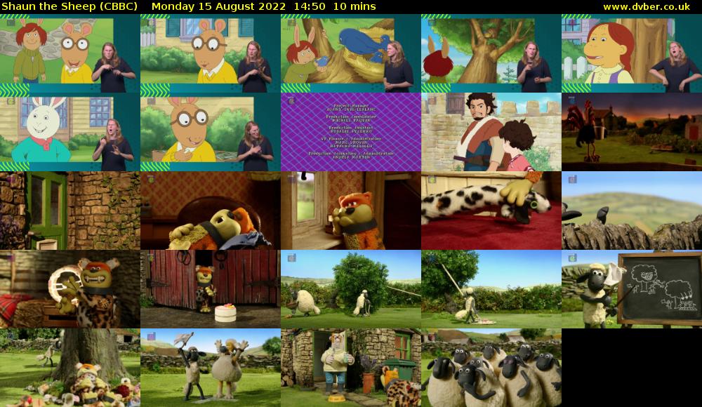 Shaun the Sheep (CBBC) Monday 15 August 2022 14:50 - 15:00