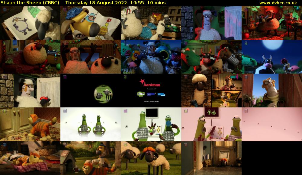 Shaun the Sheep (CBBC) Thursday 18 August 2022 14:55 - 15:05