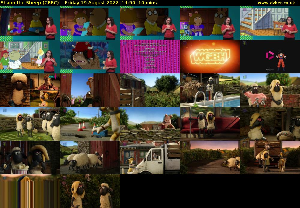 Shaun the Sheep (CBBC) Friday 19 August 2022 14:50 - 15:00