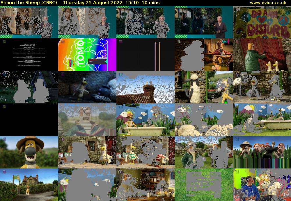 Shaun the Sheep (CBBC) Thursday 25 August 2022 15:10 - 15:20