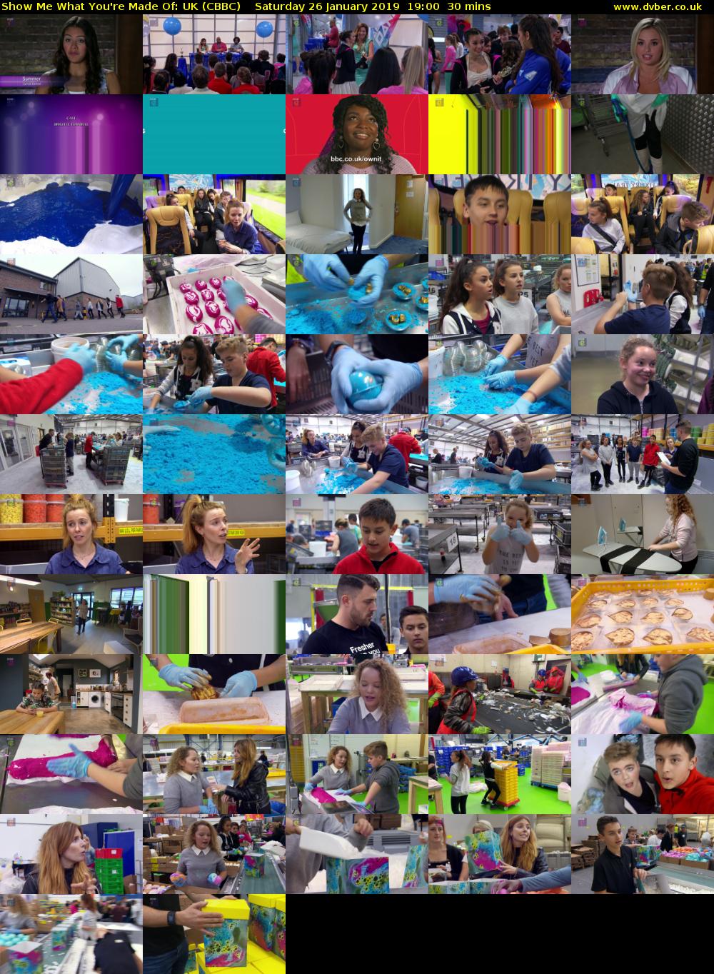 Show Me What You're Made Of: UK (CBBC) Saturday 26 January 2019 19:00 - 19:30